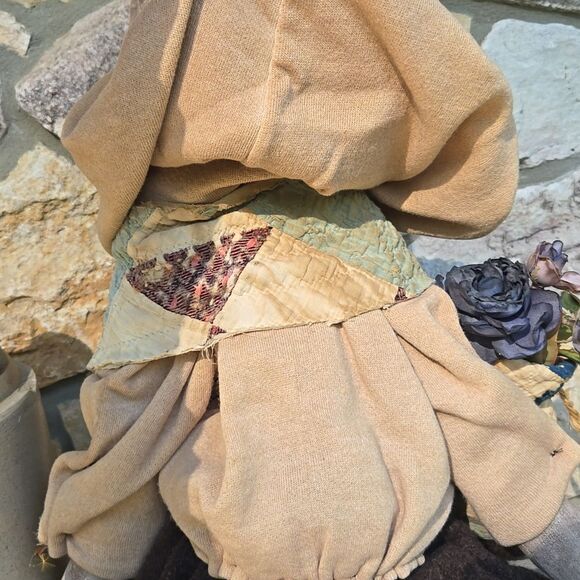 Primitive Rustic Rabbit Bunny Doll Handmade Hand Crafted Handcrafted Easter - Picture 12 of 16